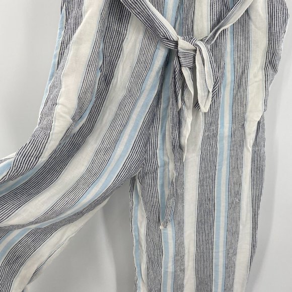 Splendid NWT Sea Stripe Jumpsuit Convertible Side Tie Pockets Wide Leg Small New - Picture 4 of 9
